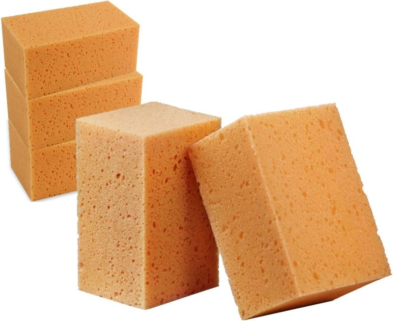 SHMZK 5PCS Car Wash Sponges, 8.5"×4.4"×3.5" Large Extra Soft Coral Non Scratch Sponge, Car Cleaning Cellulose Sponge Thick Foam Pad for Washing Window Sensitive Surfaces (Coffee) - Image 1